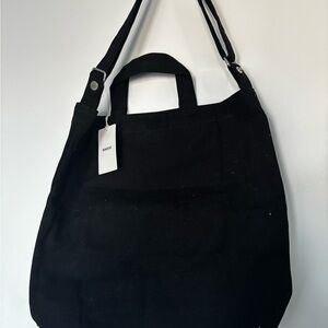 BAGGU Sleek Black Canvas Tote